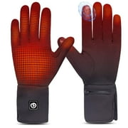 Snow Deer Heated Glove Liners for Men and Women, Rechargeable Electric Battery Heating Riding, Ski Snowboarding, Hiking, Cycling and Hunting Thin Gloves Hand Warmer Arthritis and Raynaud's